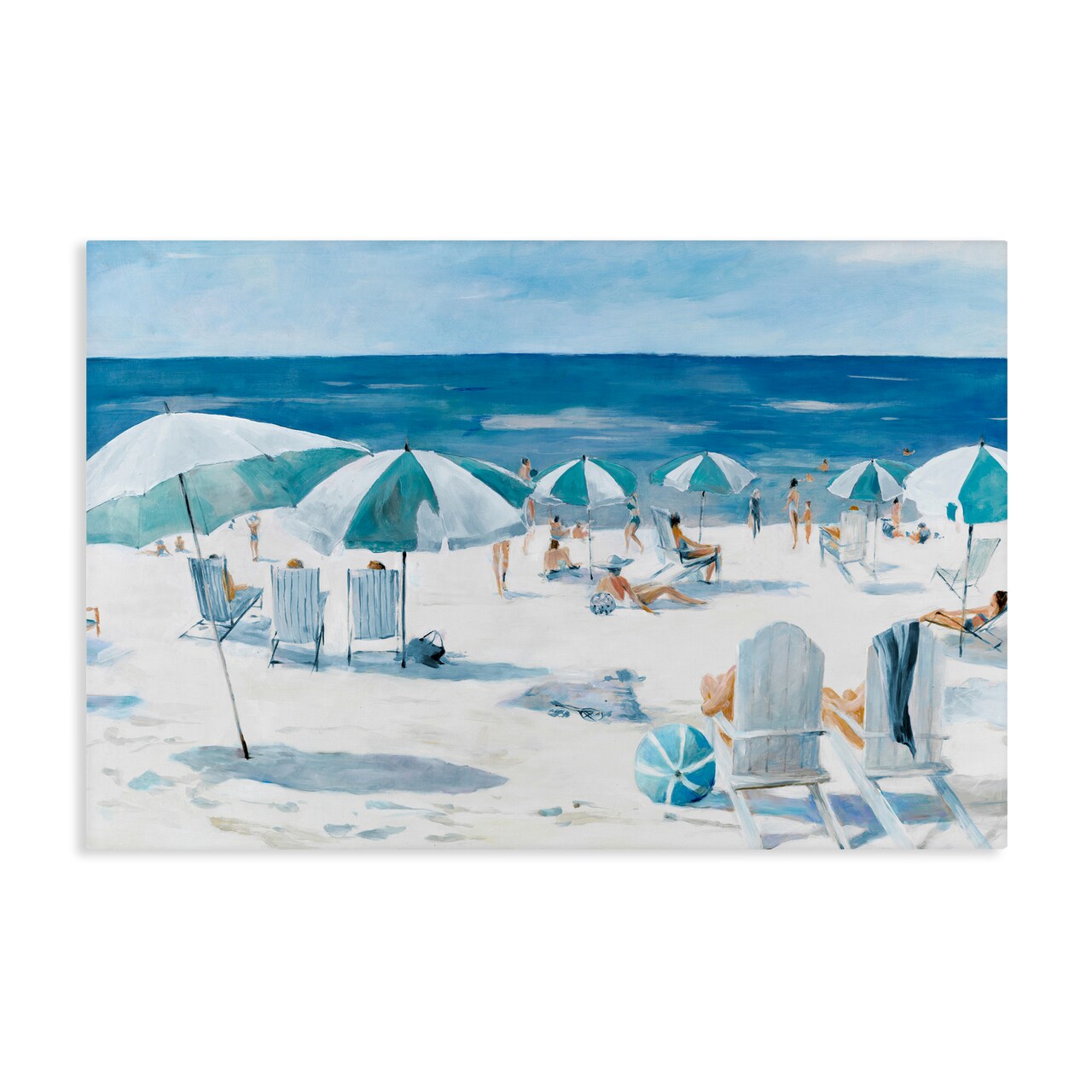 Stupell Industries Umbrella Beach Coastal Scene Canvas, design by Lorenzo Collective